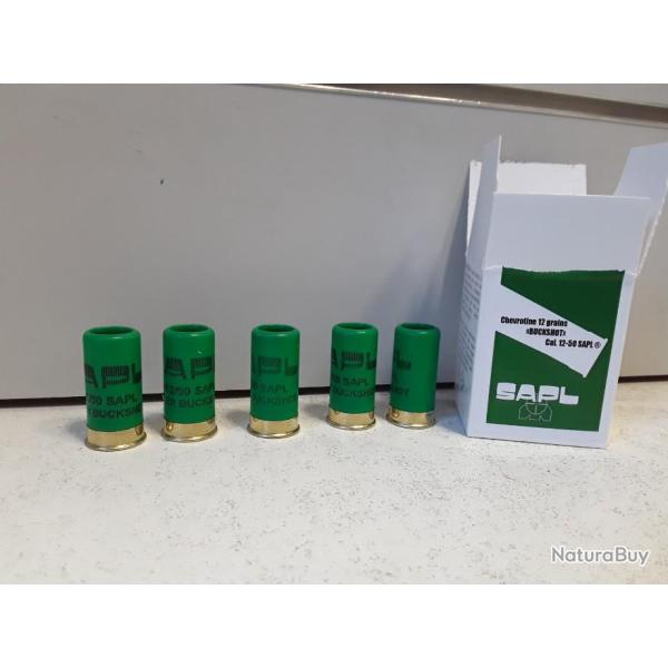 BOITE DE 5 CARTOUCHES SAPL GOMM COGNE CAL12-50 CHEVROTINES