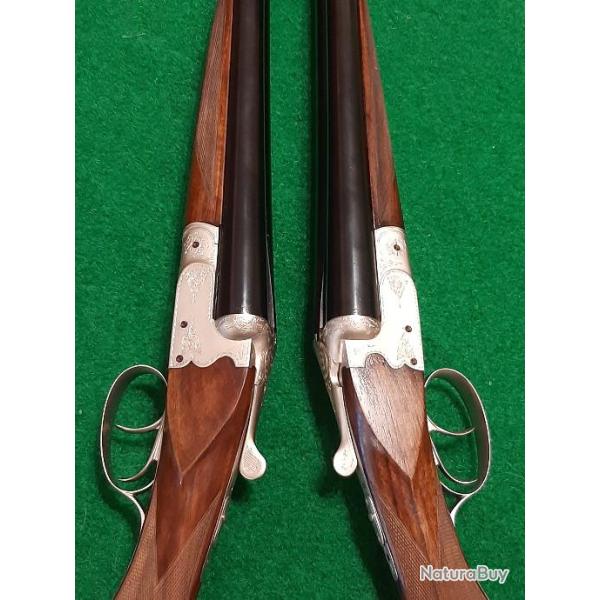 Paire de fusils St�phanois sign�s PALMADE Perpignan, cal. 12/70