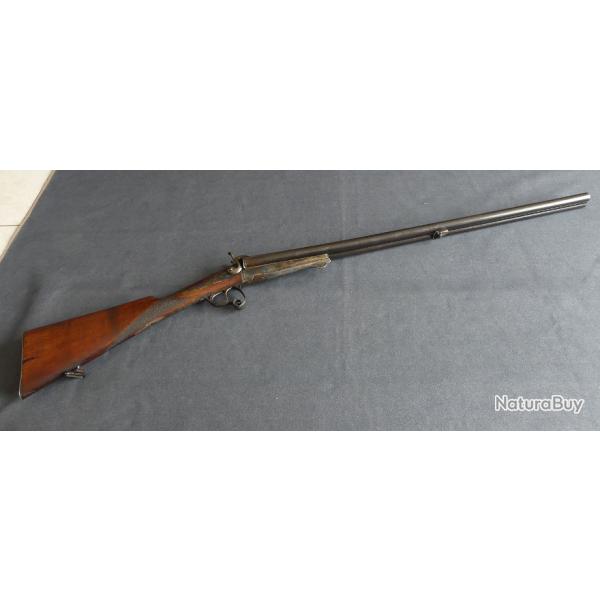 Beau Fusil de chasse juxtapos� a broche st�phanois fin XIXe