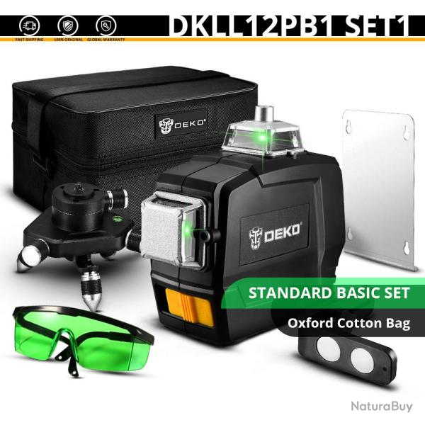 Niveau Laser Rotatif 360 Auto Nivelant 3D 12 Lignes, Modele: DKLL12PB1 SET1