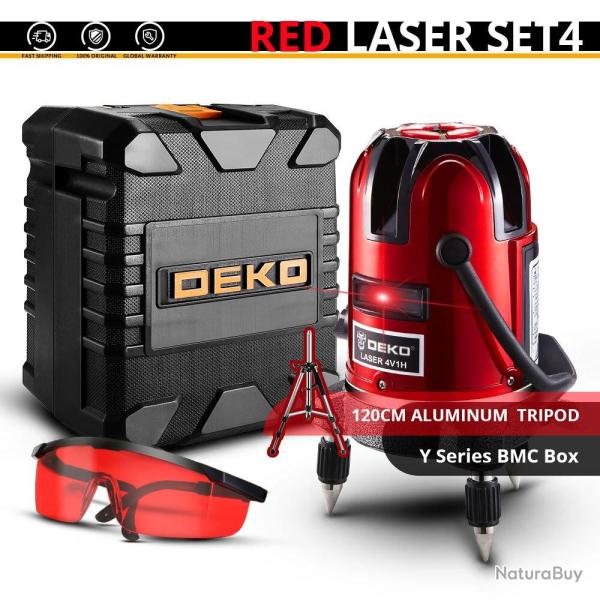 Niveau Laser Rotatif 360 Auto Nivelant 6 Points, Modele: RED LASER SET 4