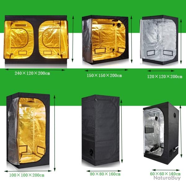 Tente de Culture Pro Polyvalente Hydroponie, Modele: 150/150/200cm