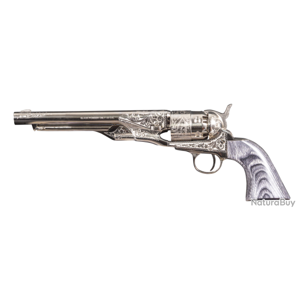 Revolver Pietta 1860 Army nickel� grav� - Cal. 44