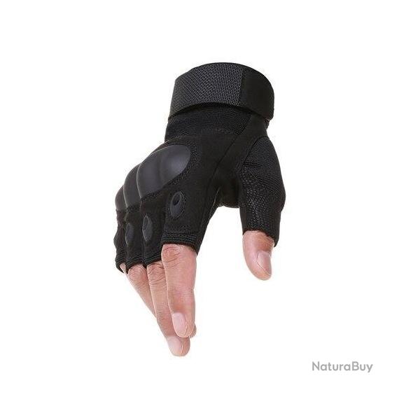 Demi gants tactiques antid�rapants noir - Airsoft, tir, chasse - LIVRAISON GRATUITE ET RAPIDE