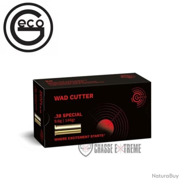 50 Munitions GECO Wad Cutter Cal 38 Spcial 146gr