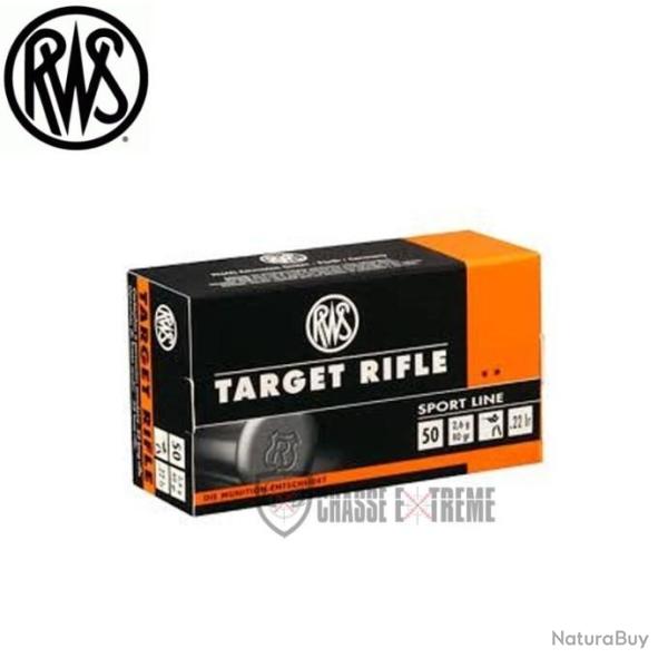 50 Munitions RWS Target Rifle Cal 22 Lr 40gr LRN