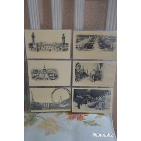 REPRODUCTIONS de cartes postales sur Paris (vieux m�tiers, lieux, expos, autos, monuments etc...