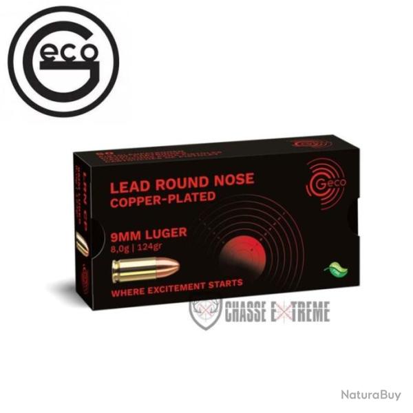 50 Munitions GECO Cal 9mm Luger 124gr LRN