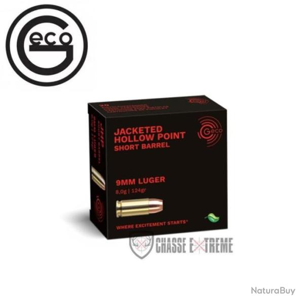 20 Munitions GECO Cal 9mm LUGER 124gr JHP
