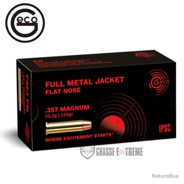 50 Munitions GECO Cal 357 Mag 158gr FMJ