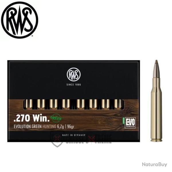 20 Munitions RWS Cal 270 Win 96gr Evo Green