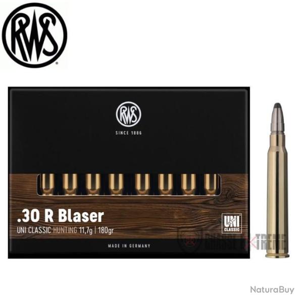 20 Munitions RWS Cal 30R Blaser 180Gr Uni Classic