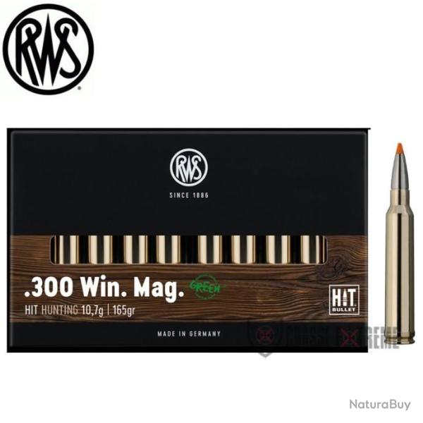 20 Munitions RWS Cal 300 Win Mag 165gr HIT