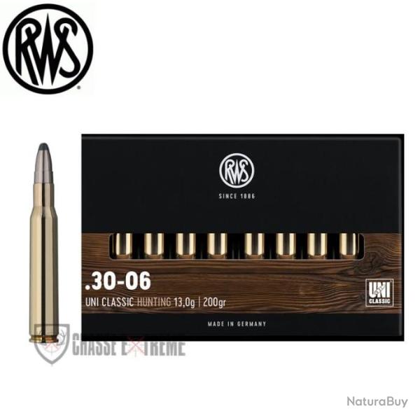 20 Munitions RWS Cal 30-06 Sprg 200gr UNI Classic