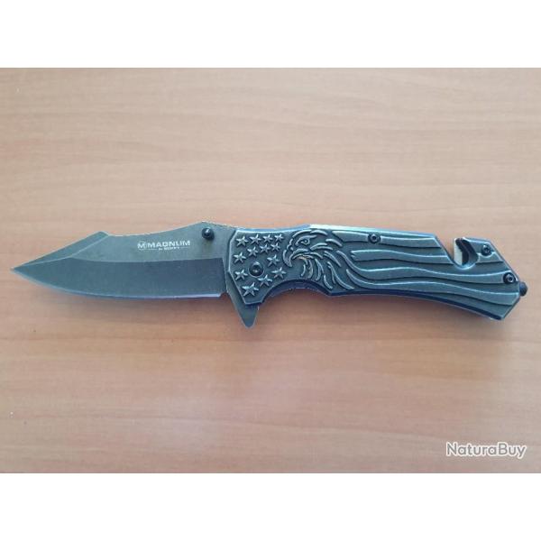 Couteau BOKER MAGNUM Freedom Folder - Lame 90mm - Manche acier - Clip