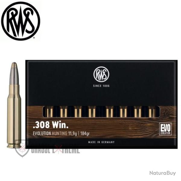 20 Munitions RWS Cal 308 Win 184gr EVO