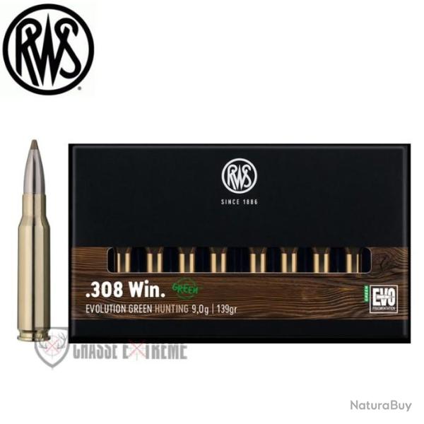 20 Munitions RWS Cal 308 Win 139gr EVO Green