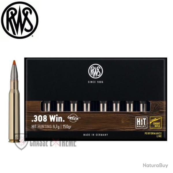 20 Munitions RWS Cal 308 Win 150gr Hit Short Rifle