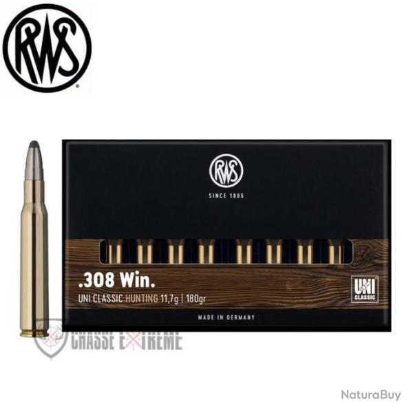 20 Munitions RWS Cal 308 Win 180Gr UNI Classic