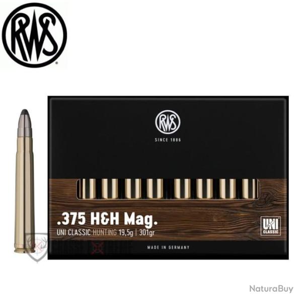 20 Munitions RWS Cal 375 H&H Mag 301Gr UNI Classic