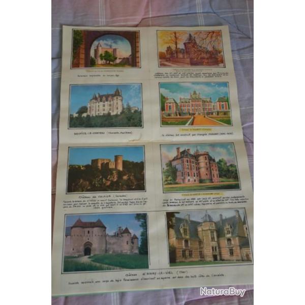 Cahier d'images cartonn�es avec explications de 72 ch�teaux
