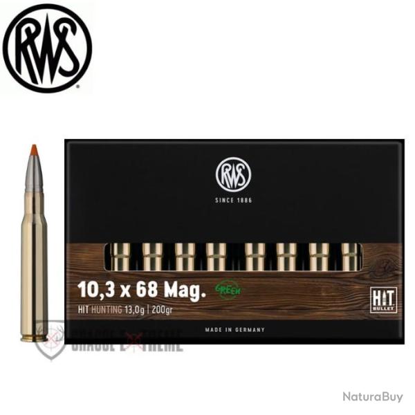 20 Munitions RWS Cal 10,3X68 Mag 200gr HIT