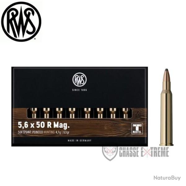 20 Munitions RWS Cal 5,6x50 R Mag 63Gr TMS