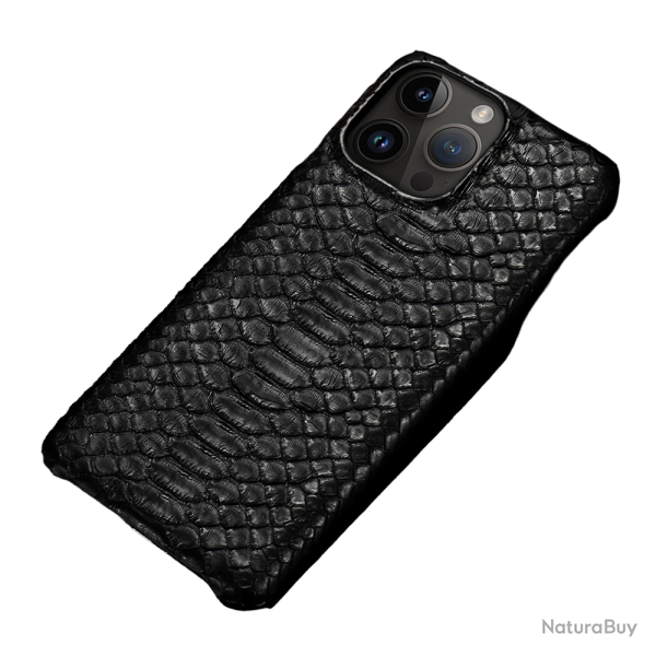Coque Serpent Python Veritable pour iPhone, Couleur: Noir, Smartphone: iPhone 7