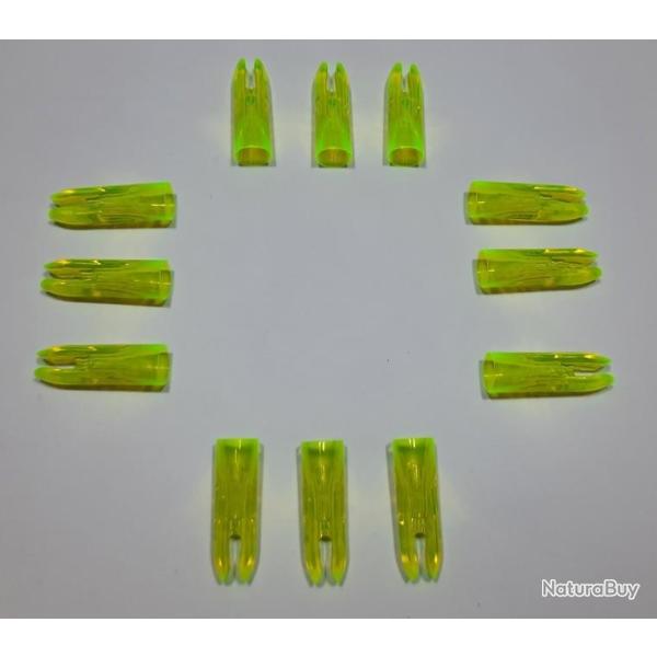 Lot de 12 Encoches AAE Plastinock 11/32 Jaune Fluo