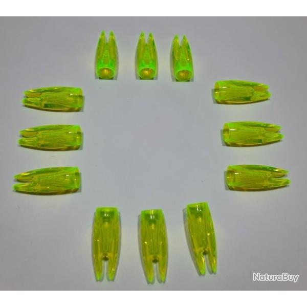 Lot de 12 Encoches AAE Z-Nock Lime (Jaune-Vert) 11/32