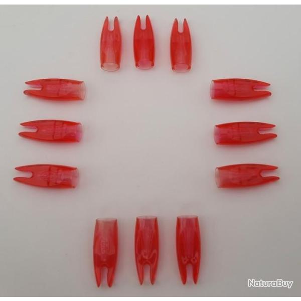 Lot de 12 Encoches AAE Z-Nock Fluo Ruby 11/32