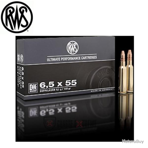 20 Munitions RWS Cal 6,5x55 SE 140Gr DK