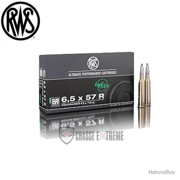 20 Munitions RWS Cal 6.5X57 R 106gr Evo Green