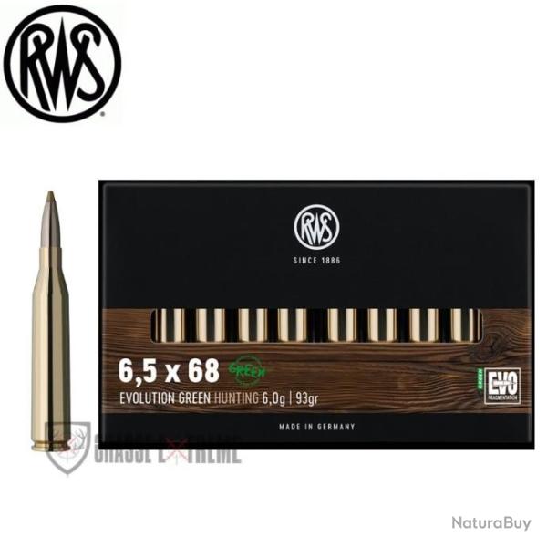 20 Munitions RWS Cal 6,5X68 93gr Evo Green