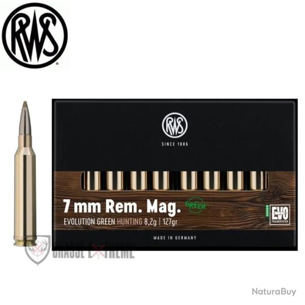 20 Munitions RWS Cal 7mm Rem Mag 127gr Evo Green