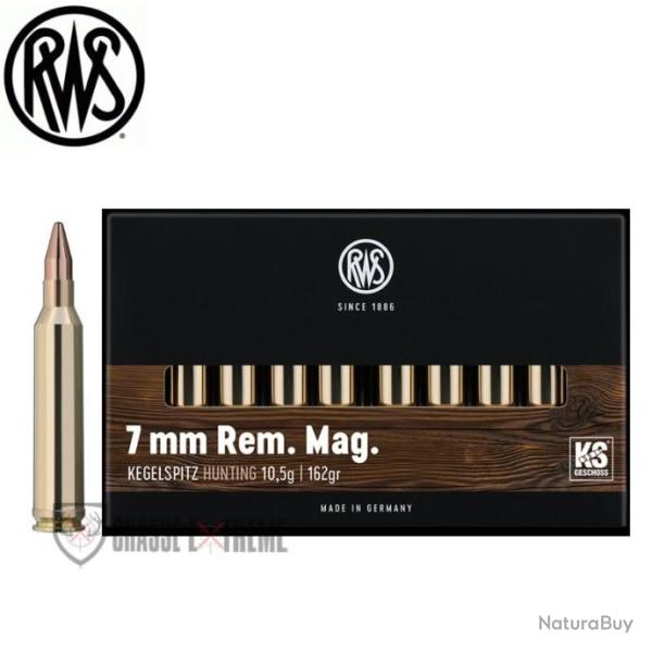 20 Munitions RWS Cal 7mm Rem Mag 162gr KS