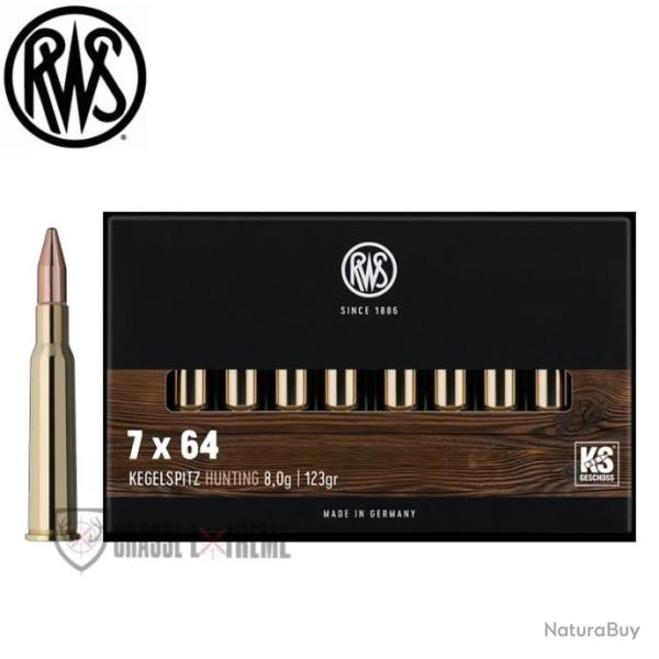 20 Munitions RWS Cal 7X64 123Gr KS