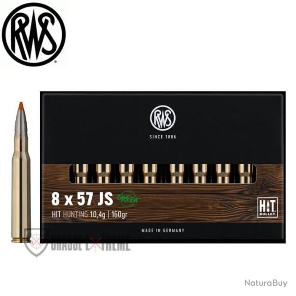 20 Munitions RWS cal 8X57 JS 160gr HIT