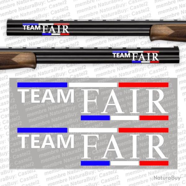 2x TEAM FAIR FRANCE Vinyle Autocollant pour canon. Idal pour fusils superposs ou crosses