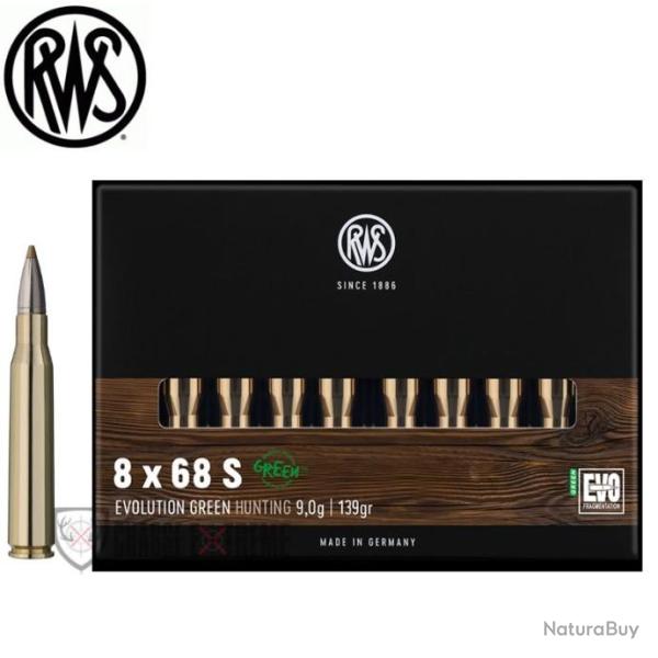 20 Munitions RWS Cal 8X68S 139gr Evo Green