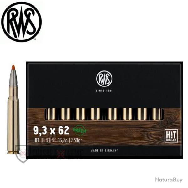 20 Munitions RWS Cal 9.3X62 250gr HIT