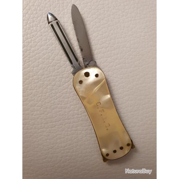 RARE Onglier 2 lames, Couteau automatique C.F.A.O. 1930/40