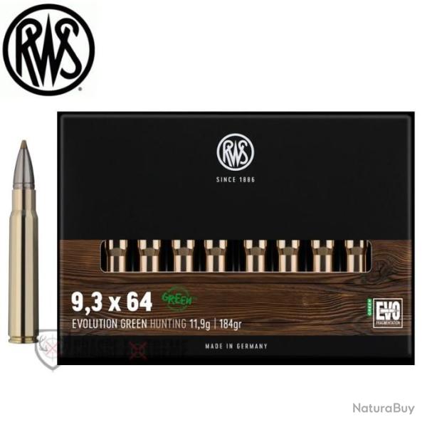 20 Munitions RWS Cal 9,3X64 184gr Evo Green
