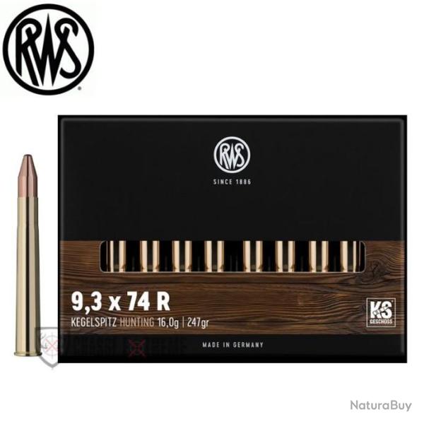 20 Munitions RWS Cal 9.3X74R 247Gr KS