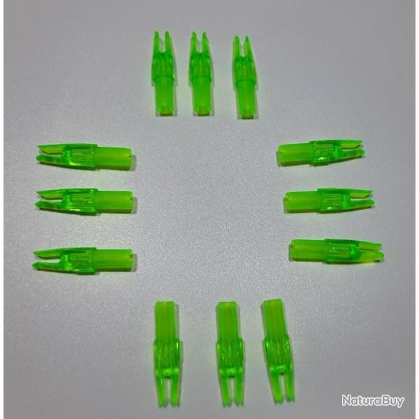 Lot de 12 Encoches Int�rieures Easton Super Nock S-Nock Fluo Vert 6.2mm