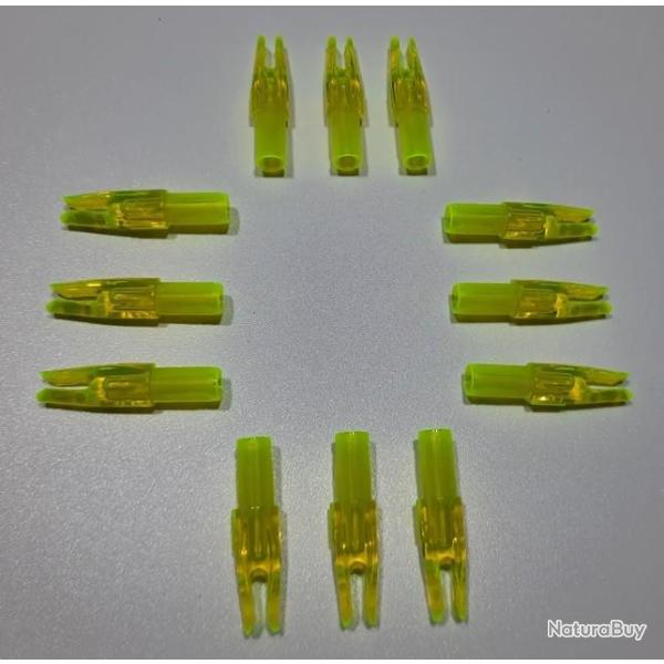 Lot de 12 Encoches Int�rieures Easton Super Nock S-Nock Fluo Jaune 6.2mm