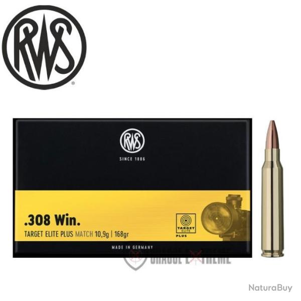 20 Munitions RWS Cal 308 Win 168gr Target Elite Plus