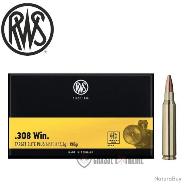 20 Munitions RWS Cal 308 Win 190gr Target Elite Plus