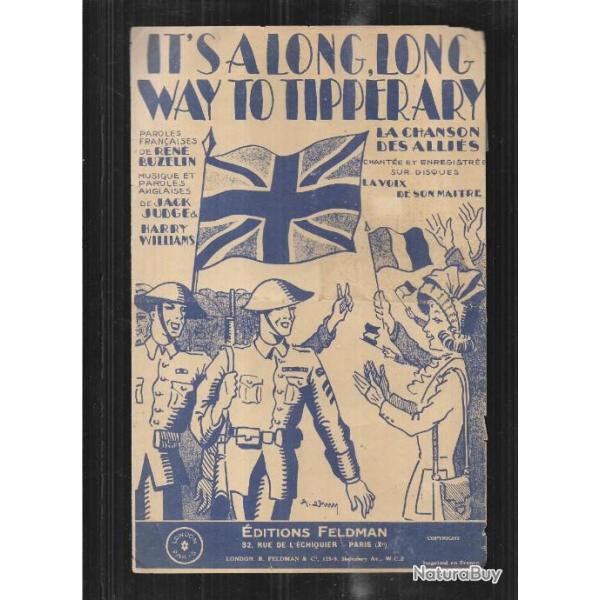 it's a long way to tipperary feuillet chanson �ditions feldman , ceb guerre 1939