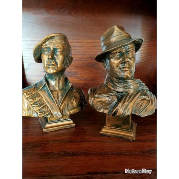 Buste de Jean Moulin et Buste de Rsistant